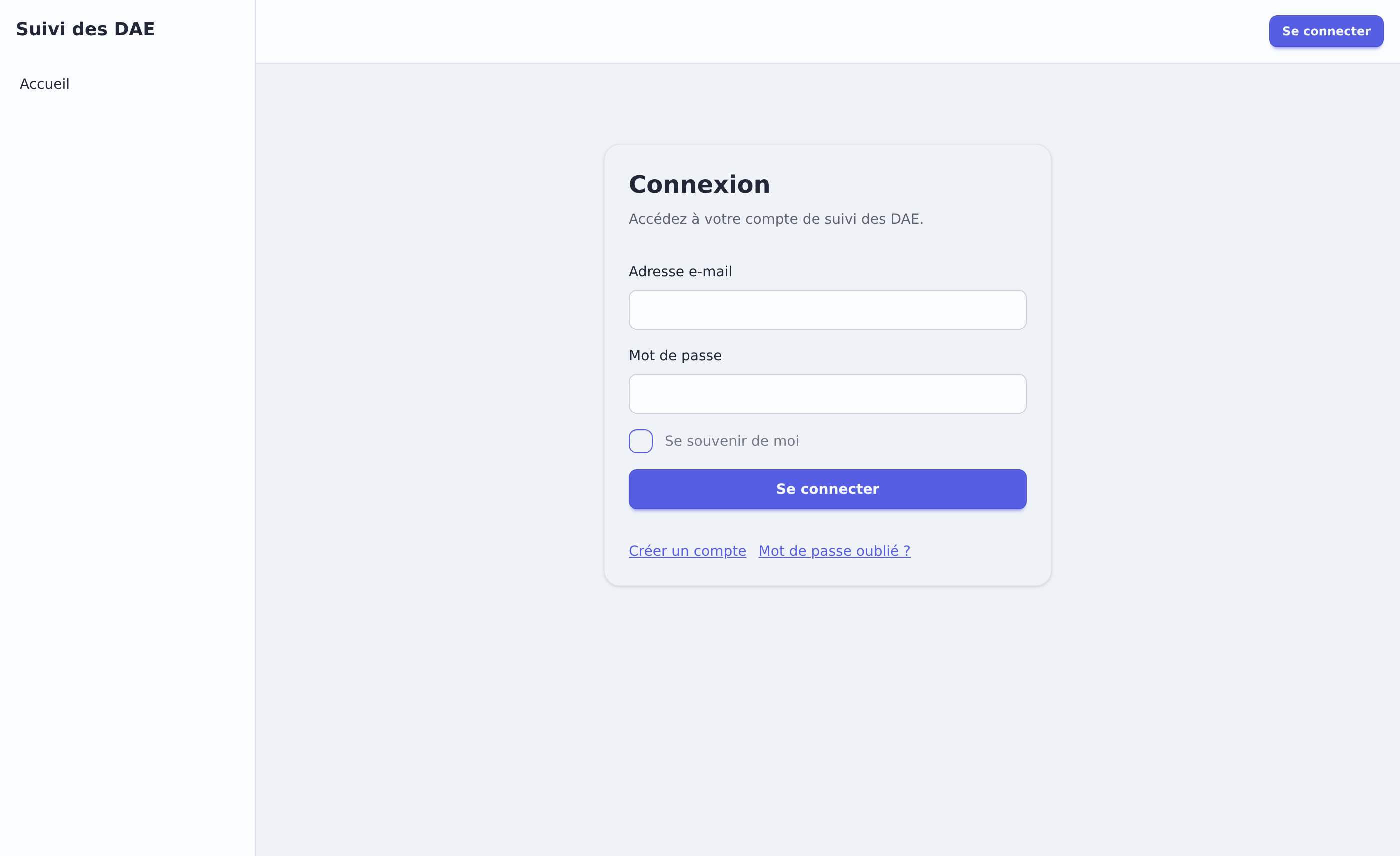 Formulaire de connexion par e-mail et mot de passe